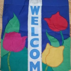 Welcome garden flag